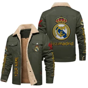 Real Madrid La Liga Thickened Corduroy Jacket LALIGA3402052515, Gift For Fan Real Madrid - Green