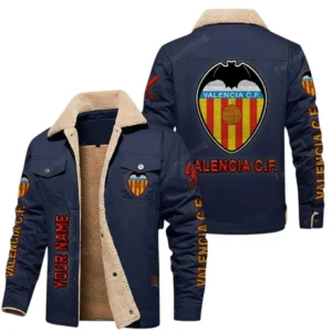 Valencia La Liga Thickened Corduroy Jacket LALIGA3402052519, Gift For Fan Valencia - Navy