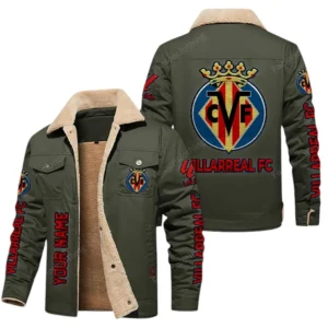 Villarreal La Liga Thickened Corduroy Jacket LALIGA3402052520, Gift For Fan Villarreal - Green