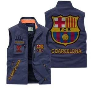 Barcelona La Liga Outdoor Sleeveless Vest LALIGA3502062505, Gift For Fan Barcelona - Dark Blue