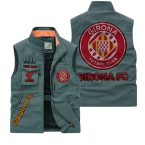 Girona La Liga Outdoor Sleeveless Vest LALIGA3502062509, Gift For Fan Girona - Bean Green