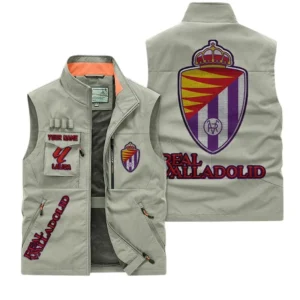Valladolid La Liga Outdoor Sleeveless Vest LALIGA3502062510, Gift For Fan Valladolid - Khaki
