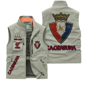 Osasuna La Liga Outdoor Sleeveless Vest LALIGA3502062512, Gift For Fan Osasuna - Khaki