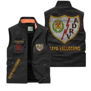 Rayo Vallecano La Liga Outdoor Sleeveless Vest LALIGA3502062513, Gift For Fan Rayo Vallecano - Black