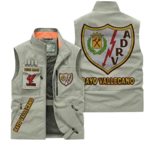 Rayo Vallecano La Liga Outdoor Sleeveless Vest LALIGA3502062513, Gift For Fan Rayo Vallecano - Khaki