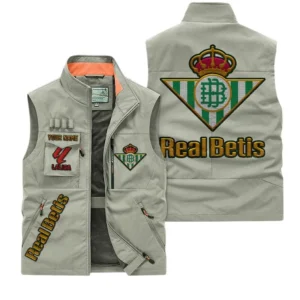 Real Betis La Liga Outdoor Sleeveless Vest LALIGA3502062514, Gift For Fan Real Betis - Khaki