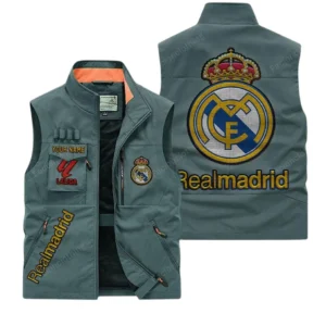 Real Madrid La Liga Outdoor Sleeveless Vest LALIGA3502062515, Gift For Fan Real Madrid - Bean Green