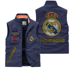 Real Madrid La Liga Outdoor Sleeveless Vest LALIGA3502062515, Gift For Fan Real Madrid - Dark Blue
