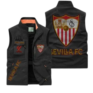 Sevilla La Liga Outdoor Sleeveless Vest LALIGA3502062518, Gift For Fan Sevilla - Black