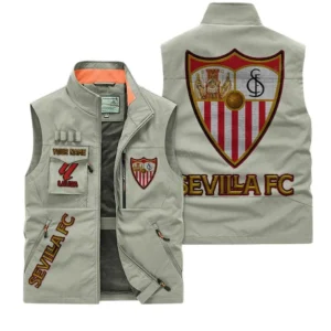 Sevilla La Liga Outdoor Sleeveless Vest LALIGA3502062518, Gift For Fan Sevilla - Khaki