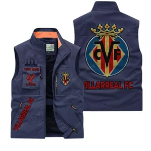 Villarreal La Liga Outdoor Sleeveless Vest LALIGA3502062520, Gift For Fan Villarreal - Dark Blue