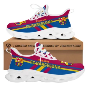 Barcelona La Liga Max Soul Shoes LALIGA3702062501, Gift For Fan Barcelona - White