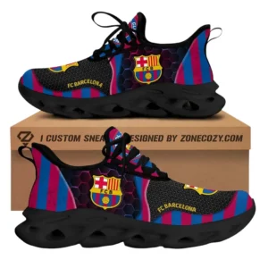 Barcelona La Liga Max Soul Shoes LALIGA3702062504, Gift For Fan Barcelona - Black