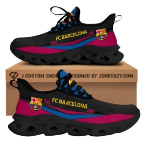 Barcelona La Liga Max Soul Shoes LALIGA3702062509, Gift For Fan Barcelona - Black