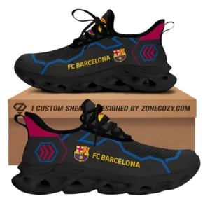 Barcelona La Liga Max Soul Shoes LALIGA3702062516, Gift For Fan Barcelona - Black