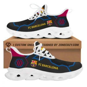 Barcelona La Liga Max Soul Shoes LALIGA3702062516, Gift For Fan Barcelona - White