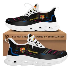 Barcelona La Liga Max Soul Shoes LALIGA3702062519, Gift For Fan Barcelona - White