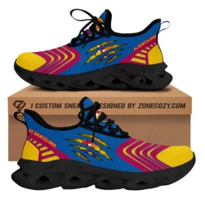Barcelona La Liga Max Soul Shoes LALIGA3702062520, Gift For Fan Barcelona - Black