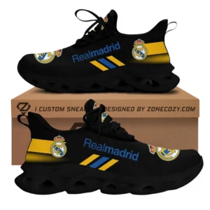 Real Madrid La Liga Max Soul Shoes LALIGA38020717, Gift For Fan Real Madrid - Black