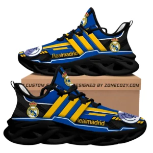 Real Madrid La Liga Max Soul Shoes LALIGA38020725, Gift For Fan Real Madrid - Black