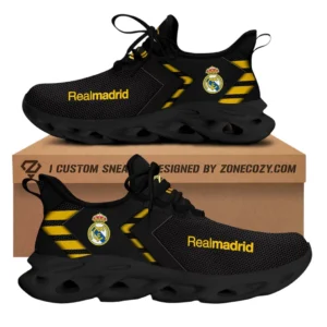 Real Madrid La Liga Max Soul Shoes LALIGA38020729, Gift For Fan Real Madrid - Black