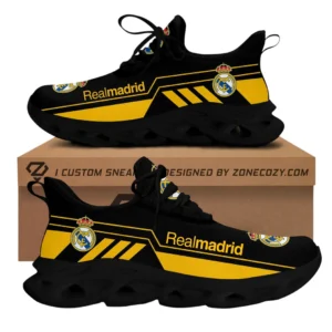 Real Madrid La Liga Max Soul Shoes LALIGA38020741, Gift For Fan Real Madrid - Black