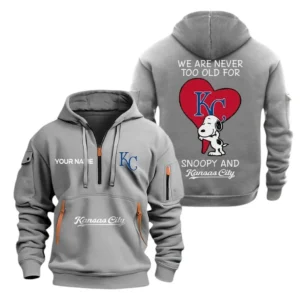 Kansas City Royals MLB Hoodie Half Zipper MLB1702032028, Gift For Fan Kansas City Royals - Grey