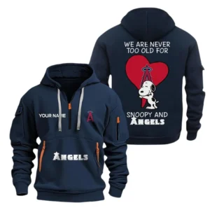 Los Angeles Angels MLB Hoodie Half Zipper MLB1702032036, Gift For Fan Los Angeles Angels - Navy