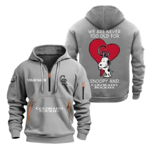 Colorado Rockies MLB Hoodie Half Zipper MLB1702032044, Gift For Fan Colorado Rockies - Grey