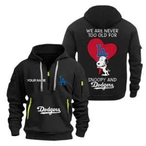 Los Angeles Dodgers MLB Hoodie Half Zipper MLB1702032053, Gift For Fan Los Angeles Dodgers - Black