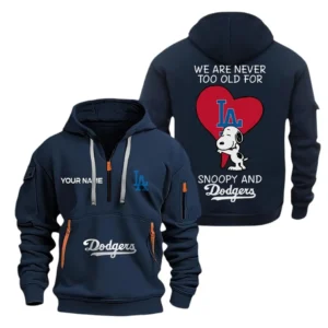Los Angeles Dodgers MLB Hoodie Half Zipper MLB1702032053, Gift For Fan Los Angeles Dodgers - Navy