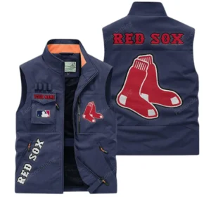 Boston Red Sox MLB Outdoor Sleeveless Vest MLB2002042028, Gift For Fan Boston Red Sox - Dark Blue