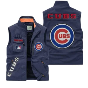 Chicago Cubs MLB Outdoor Sleeveless Vest MLB2002042029, Gift For Fan Chicago Cubs - Dark Blue