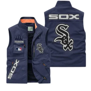 Chicago White Sox MLB Outdoor Sleeveless Vest MLB2002042030, Gift For Fan Chicago White Sox - Dark Blue