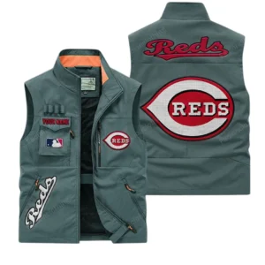 Cincinnati Reds MLB Outdoor Sleeveless Vest MLB2002042031, Gift For Fan Cincinnati Reds - Bean Green