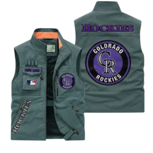 Colorado Rockies MLB Outdoor Sleeveless Vest MLB2002042033, Gift For Fan Colorado Rockies - Bean Green