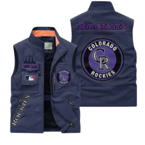 Colorado Rockies MLB Outdoor Sleeveless Vest MLB2002042033, Gift For Fan Colorado Rockies - Dark Blue