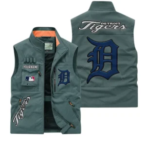 Detroit Tigers MLB Outdoor Sleeveless Vest MLB2002042034, Gift For Fan Detroit Tigers - Bean Green