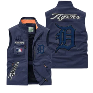 Detroit Tigers MLB Outdoor Sleeveless Vest MLB2002042034, Gift For Fan Detroit Tigers - Dark Blue