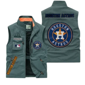 Houston Astros MLB Outdoor Sleeveless Vest MLB2002042035, Gift For Fan Houston Astros - Bean Green