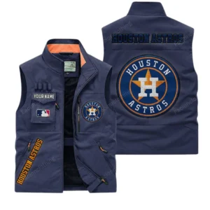 Houston Astros MLB Outdoor Sleeveless Vest MLB2002042035, Gift For Fan Houston Astros - Dark Blue