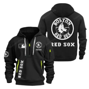 Boston Red Sox MLB Hoodie Half Zipper MLB2102042029, Gift For Fan Boston Red Sox - Black