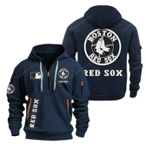 Boston Red Sox MLB Hoodie Half Zipper MLB2102042029, Gift For Fan Boston Red Sox - Navy