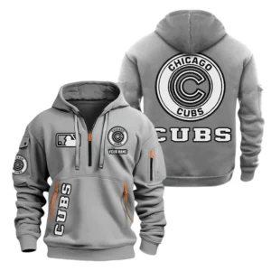 Chicago Cubs MLB Hoodie Half Zipper MLB2102042030, Gift For Fan Chicago Cubs - Grey