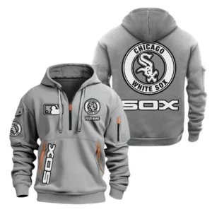 Chicago White Sox MLB Hoodie Half Zipper MLB2102042031, Gift For Fan Chicago White Sox - Grey