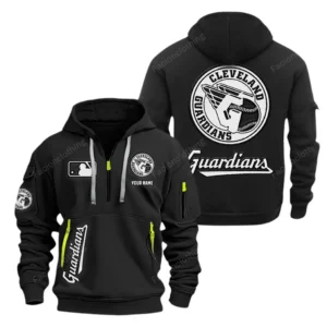 Cleveland Guardians MLB Hoodie Half Zipper MLB2102042033, Gift For Fan Cleveland Guardians - Black