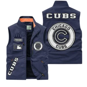 Chicago Cubs MLB Outdoor Sleeveless Vest MLB2202042030, Gift For Fan Chicago Cubs - Dark Blue