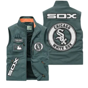Chicago White Sox MLB Outdoor Sleeveless Vest MLB2202042031, Gift For Fan Chicago White Sox - Bean Green