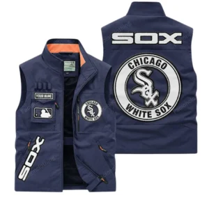 Chicago White Sox MLB Outdoor Sleeveless Vest MLB2202042031, Gift For Fan Chicago White Sox - Dark Blue