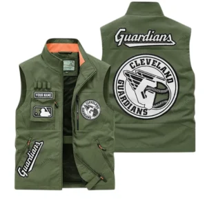 Cleveland Guardians MLB Outdoor Sleeveless Vest MLB2202042033, Gift For Fan Cleveland Guardians - Army Green